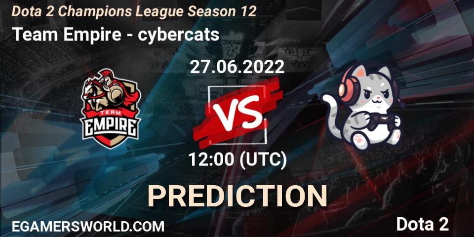 Pronósticos Team Empire - cybercats. 27.06.22. Dota 2 Champions League Season 12 - Dota 2