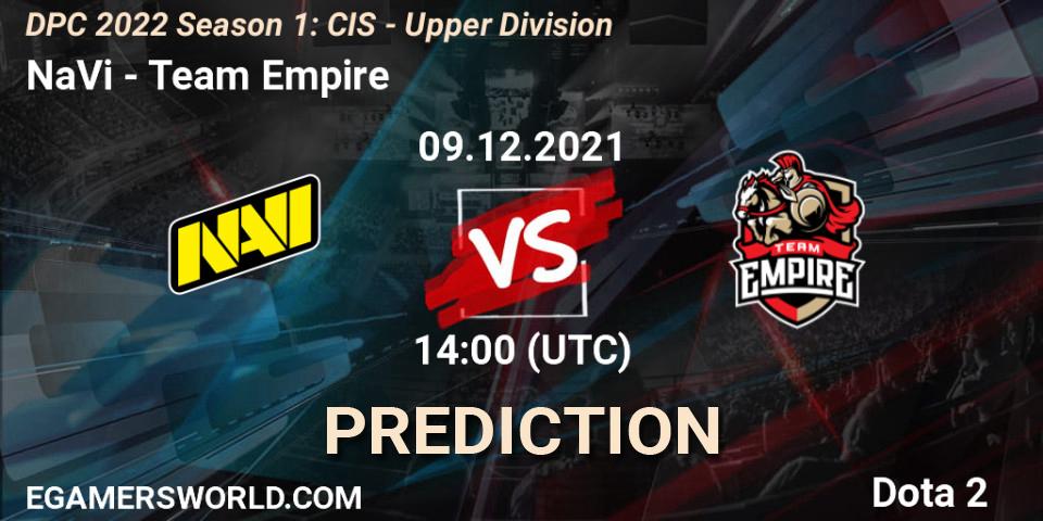 Pronósticos NaVi - Team Empire. 09.12.21. DPC 2022 Season 1: CIS - Upper Division - Dota 2