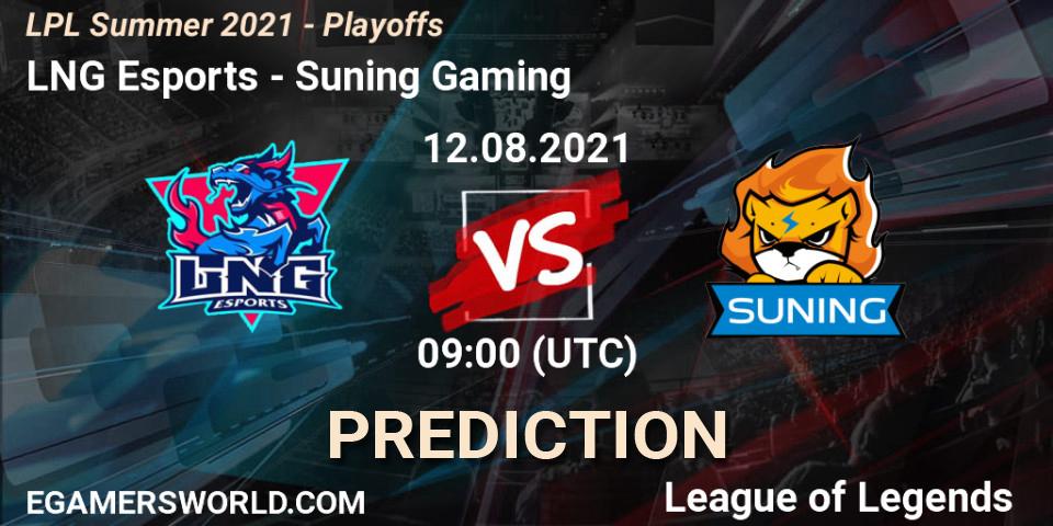 Pronósticos LNG Esports - Suning Gaming. 12.08.21. LPL Summer 2021 - Playoffs - LoL