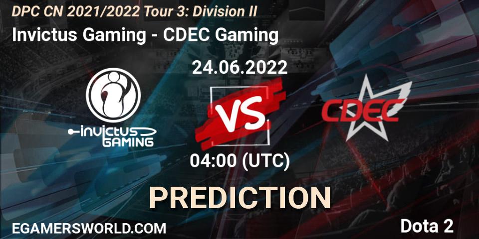 Pronósticos Invictus Gaming - CDEC Gaming. 24.06.22. DPC CN 2021/2022 Tour 3: Division II - Dota 2