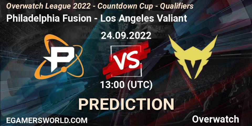 Pronósticos Philadelphia Fusion - Los Angeles Valiant. 24.09.22. Overwatch League 2022 - Countdown Cup - Qualifiers - Overwatch