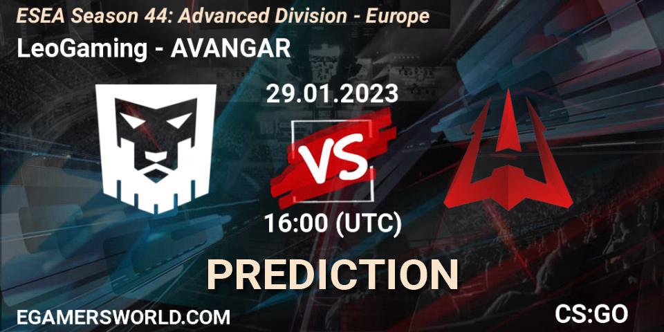 Pronósticos LeoGaming - AVANGAR. 29.01.23. ESEA Season 44: Advanced Division - Europe - CS2 (CS:GO)