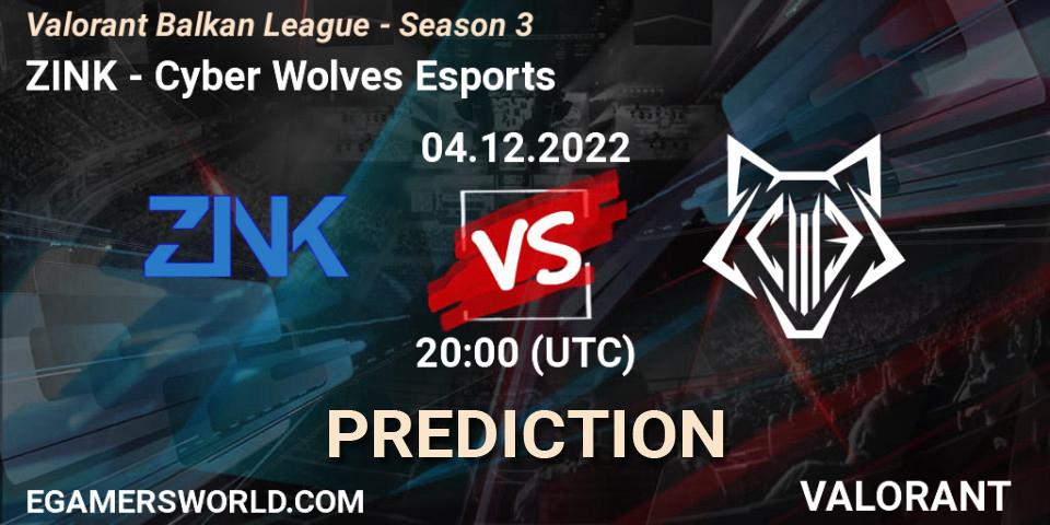 Pronósticos ZINK - Cyber Wolves Esports. 04.12.22. Valorant Balkan League - Season 3 - VALORANT