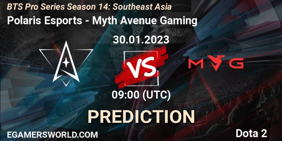 Pronósticos Polaris Esports - Myth Avenue Gaming. 30.01.23. BTS Pro Series Season 14: Southeast Asia - Dota 2