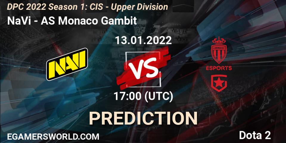 Pronósticos NaVi - AS Monaco Gambit. 13.01.22. DPC 2022 Season 1: CIS - Upper Division - Dota 2