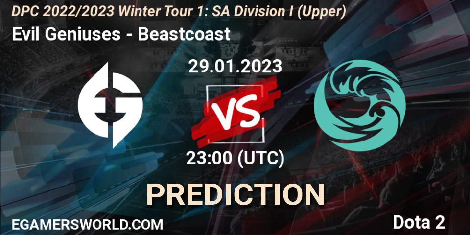 Pronósticos Evil Geniuses - Beastcoast. 29.01.23. DPC 2022/2023 Winter Tour 1: SA Division I (Upper) - Dota 2