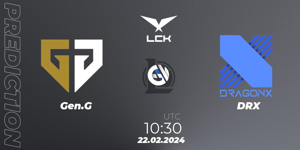 Pronósticos Gen.G - DRX. 22.02.24. LCK Spring 2024 - Group Stage - LoL