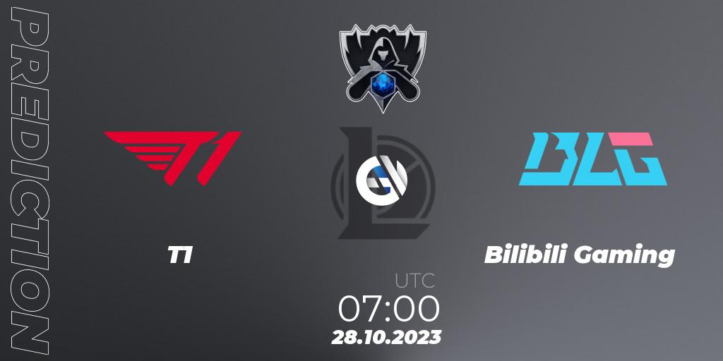 Pronósticos T1 - Bilibili Gaming. 28.10.23. Worlds 2023 LoL - Group Stage - LoL