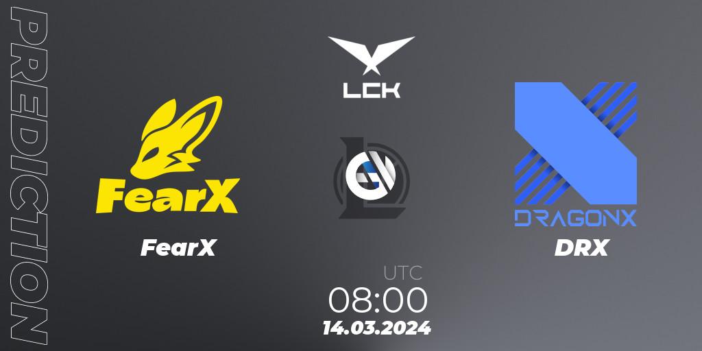 Pronósticos FearX - DRX. 14.03.24. LCK Spring 2024 - Group Stage - LoL