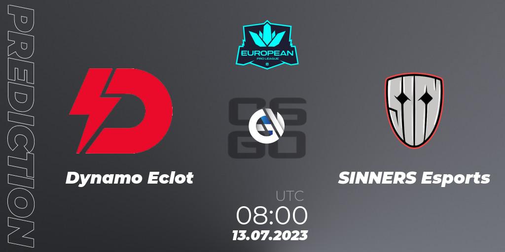 Pronósticos Dynamo Eclot - SINNERS Esports. 13.07.23. European Pro League Season 9 - CS2 (CS:GO)