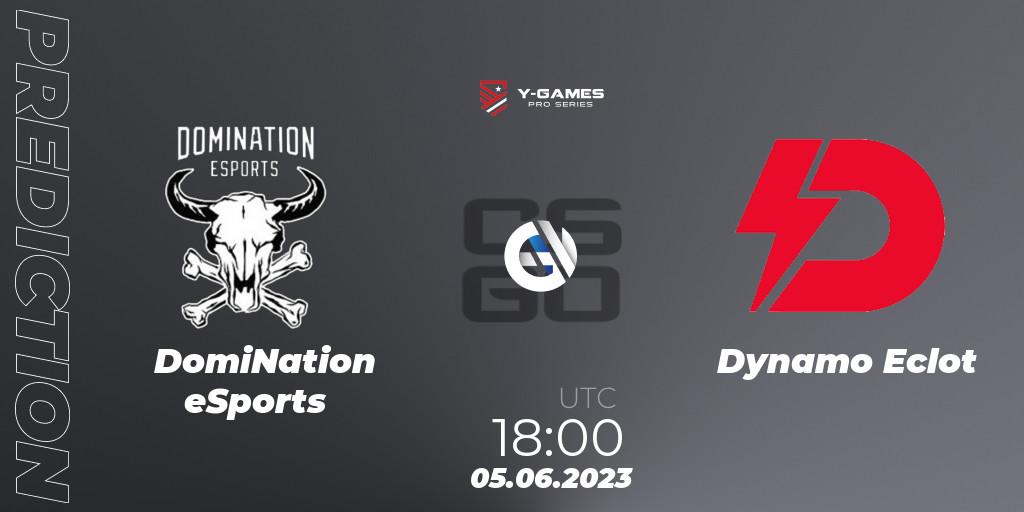 Pronósticos DomiNation eSports - Dynamo Eclot. 05.06.23. Y-Games PRO Series 2023 - CS2 (CS:GO)