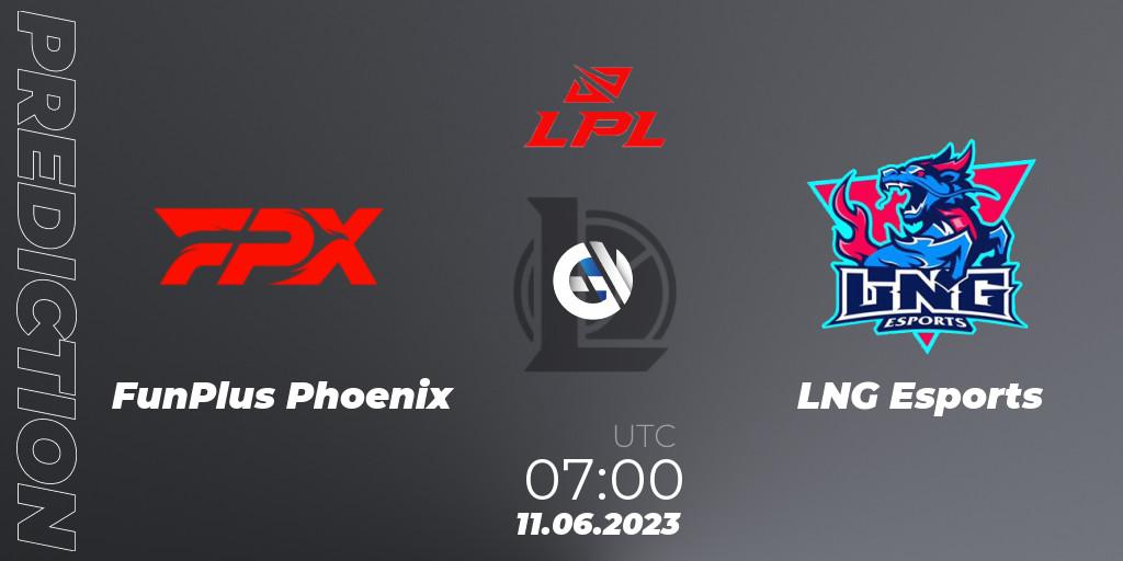 Pronósticos FunPlus Phoenix - LNG Esports. 11.06.23. LPL Summer 2023 Regular Season - LoL