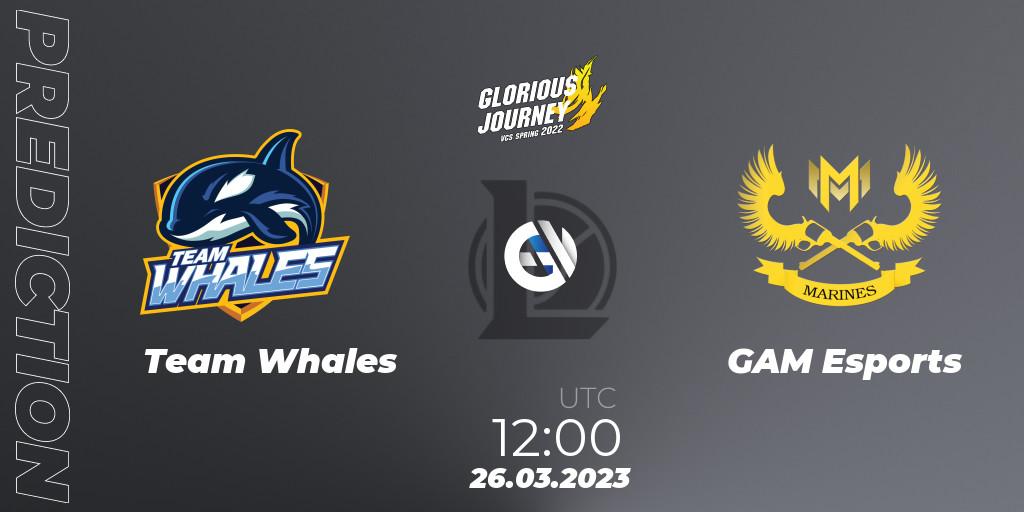 Pronósticos Team Whales - GAM Esports. 26.03.23. VCS Spring 2023 - Group Stage - LoL