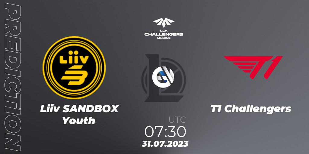 Pronósticos Liiv SANDBOX Youth - T1 Challengers. 31.07.23. LCK Challengers League 2023 Summer - Group Stage - LoL
