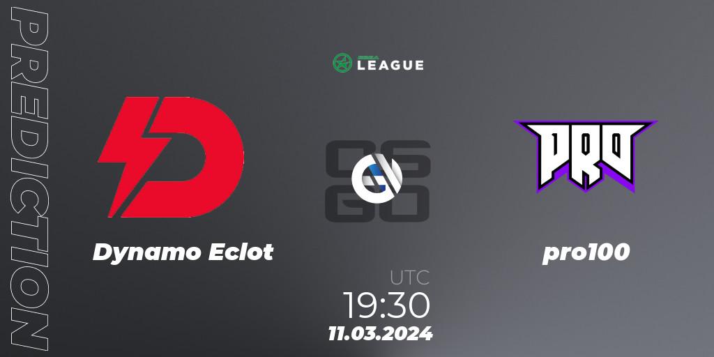 Pronósticos Dynamo Eclot - pro100. 11.03.24. ESEA Season 48: Main Division - Europe - CS2 (CS:GO)