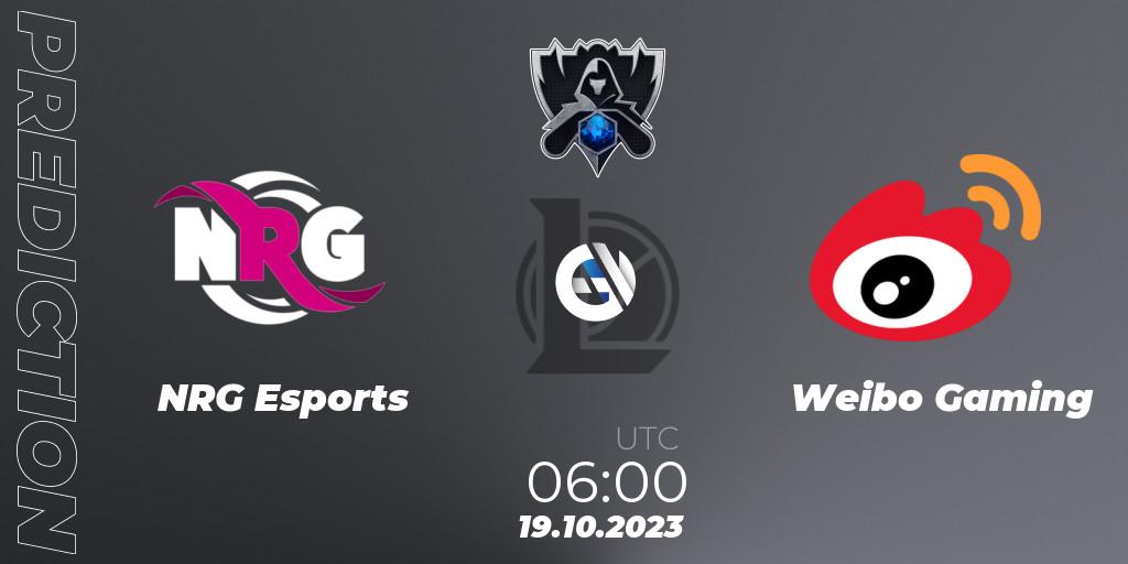 Pronósticos NRG Esports - Weibo Gaming. 19.10.23. Worlds 2023 LoL - Group Stage - LoL