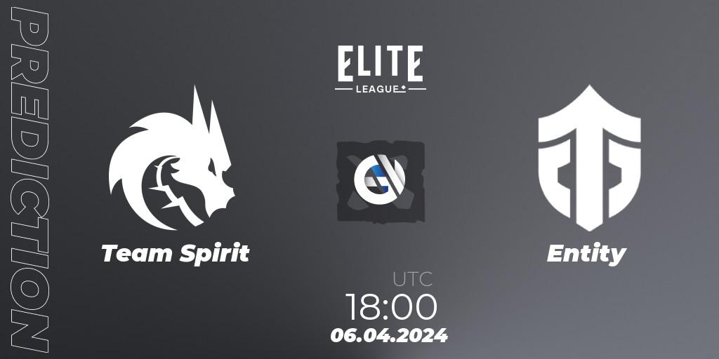 Pronósticos Team Spirit - Entity. 06.04.24. Elite League: Round-Robin Stage - Dota 2