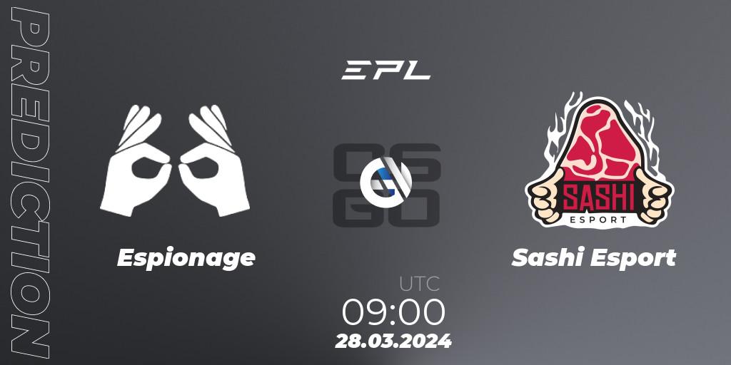 Pronósticos Espionage - Sashi Esport. 28.03.24. European Pro League Season 16: Division 2 - CS2 (CS:GO)