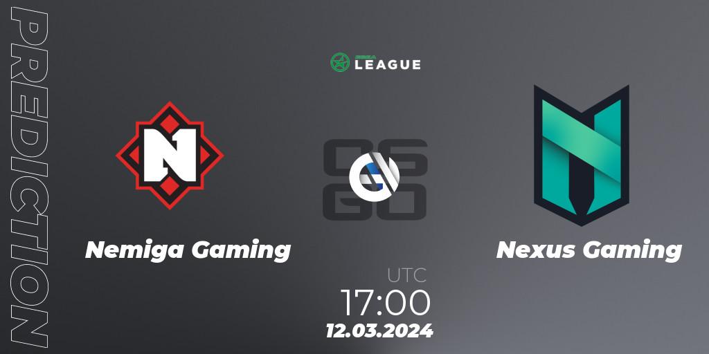 Pronósticos Nemiga Gaming - Nexus Gaming. 12.03.24. ESEA Season 48: Advanced Division - Europe - CS2 (CS:GO)