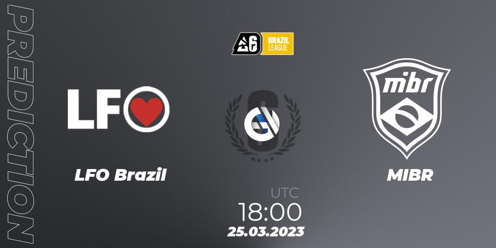 Pronósticos LFO Brazil - MIBR. 25.03.23. Brazil League 2023 - Stage 1 - Rainbow Six