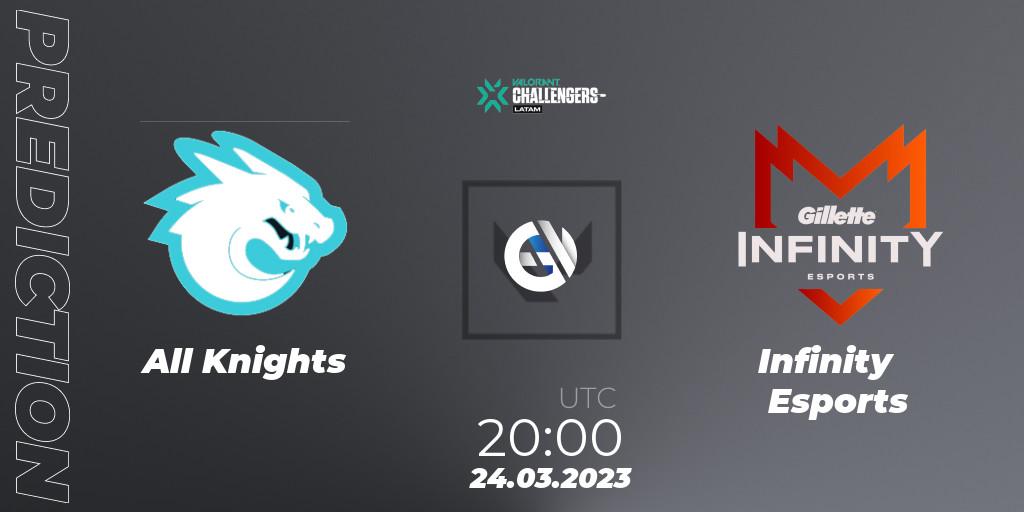 Pronósticos All Knights - Infinity Esports. 24.03.23. VALORANT Challengers 2023: LAS Split 1 - VALORANT