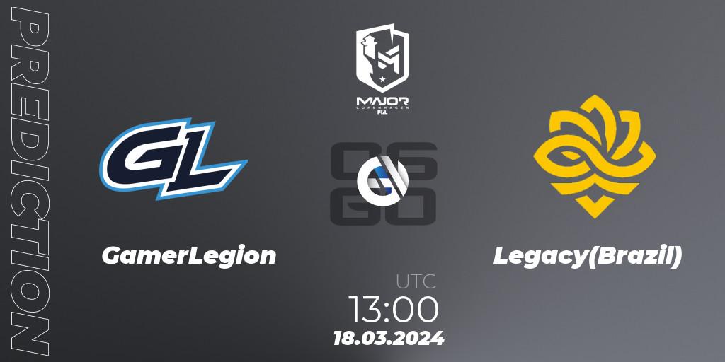 Pronósticos GamerLegion - Legacy(Brazil). 18.03.24. PGL CS2 Major Copenhagen 2024 Challengers Stage - CS2 (CS:GO)