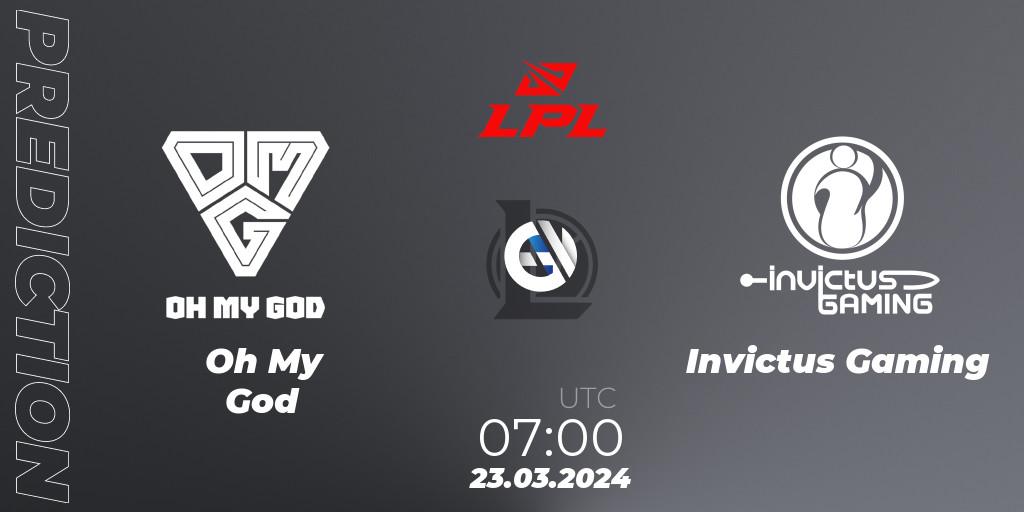 Pronósticos Oh My God - Invictus Gaming. 23.03.24. LPL Spring 2024 - Group Stage - LoL