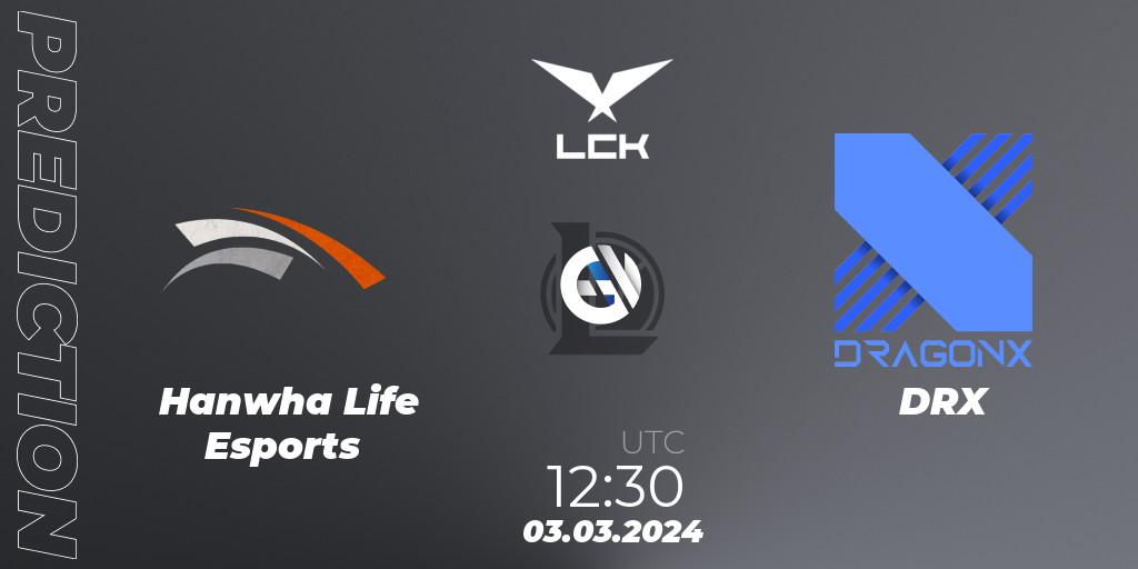 Pronósticos Hanwha Life Esports - DRX. 03.03.24. LCK Spring 2024 - Group Stage - LoL