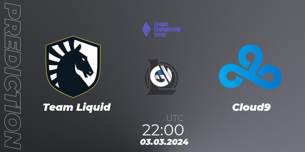 Pronósticos Team Liquid - Cloud9. 03.03.24. LCS Spring 2024 - Group Stage - LoL