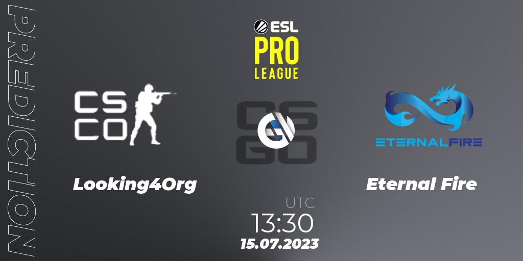 Pronósticos Looking4Org - Eternal Fire. 15.07.23. ESL Pro League Season 18: European Conference - CS2 (CS:GO)