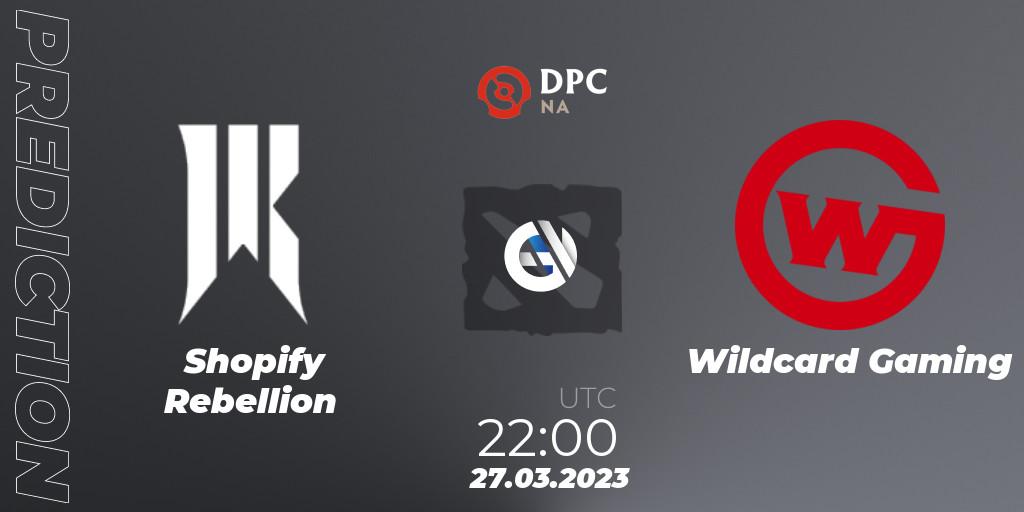 Pronósticos Shopify Rebellion - Wildcard Gaming. 27.03.23. DPC 2023 Tour 2: NA Division I (Upper) - Dota 2