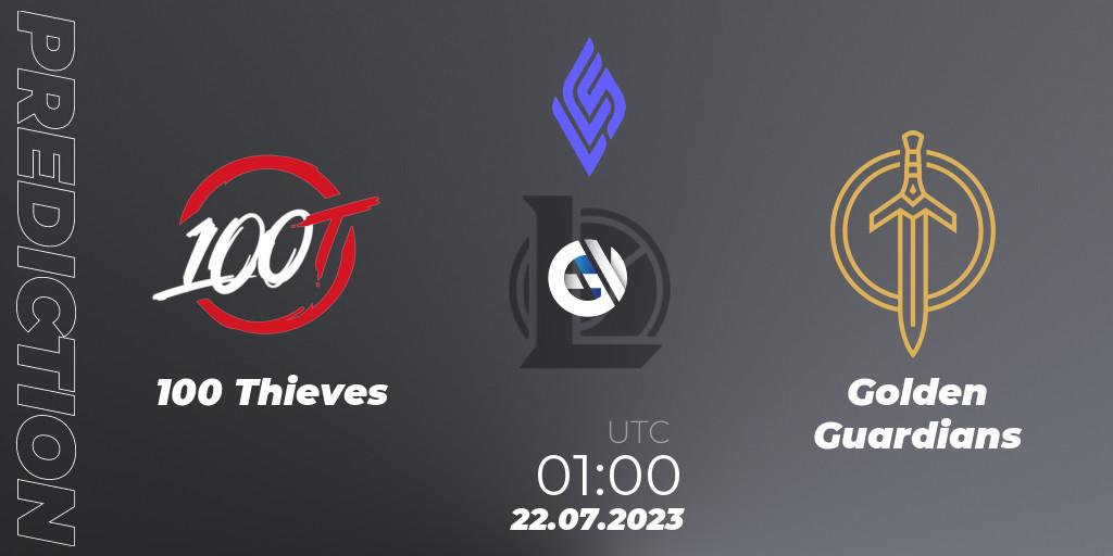 Pronósticos 100 Thieves - Golden Guardians. 22.07.23. LCS Summer 2023 - Group Stage - LoL