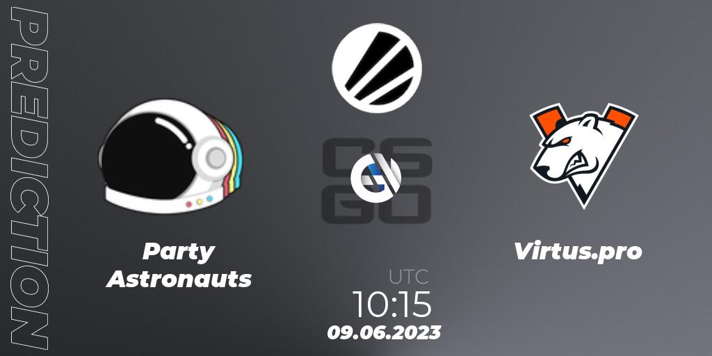 Pronósticos Party Astronauts - Virtus.pro. 09.06.23. ESL Challenger Katowice 2023 - CS2 (CS:GO)