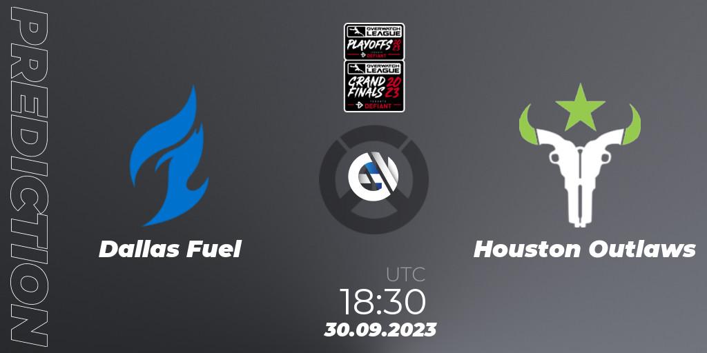 Pronósticos Dallas Fuel - Houston Outlaws. 30.09.23. Overwatch League 2023 - Playoffs - Overwatch