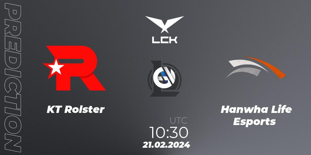 Pronósticos KT Rolster - Hanwha Life Esports. 21.02.24. LCK Spring 2024 - Group Stage - LoL