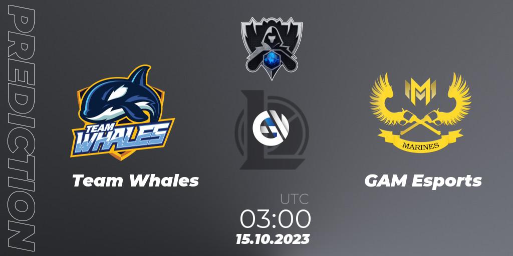 Pronósticos Team Whales - GAM Esports. 15.10.23. Worlds 2023 LoL - Play-In - LoL