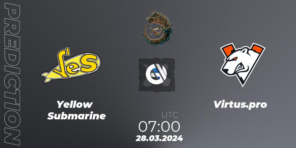 Pronósticos Yellow Submarine - Virtus.pro. 28.03.24. PGL Wallachia Season 1: Eastern Europe Closed Qualifier - Dota 2