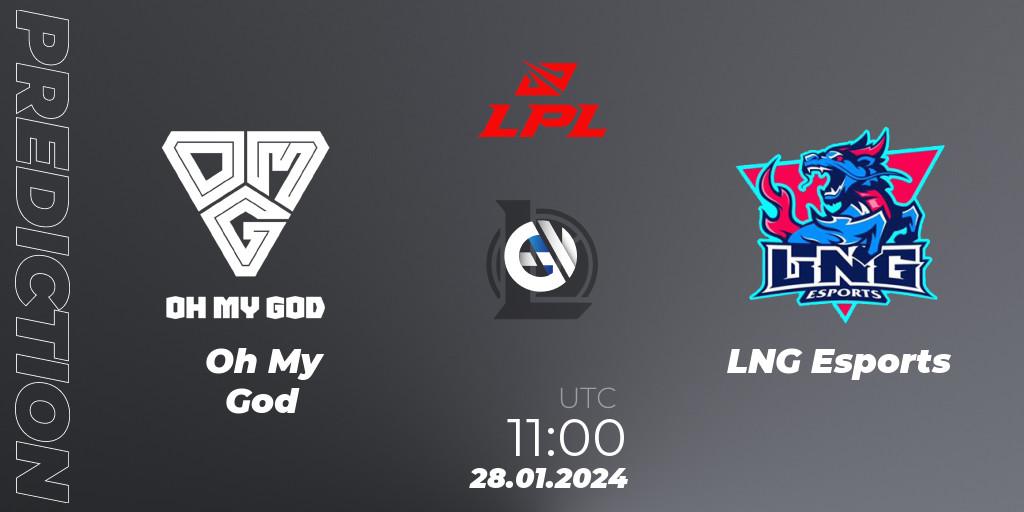 Pronósticos Oh My God - LNG Esports. 28.01.24. LPL Spring 2024 - Group Stage - LoL