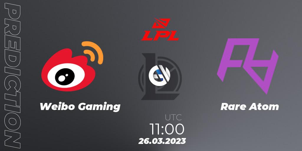 Pronósticos Weibo Gaming - Rare Atom. 26.03.23. LPL Spring 2023 - Group Stage - LoL