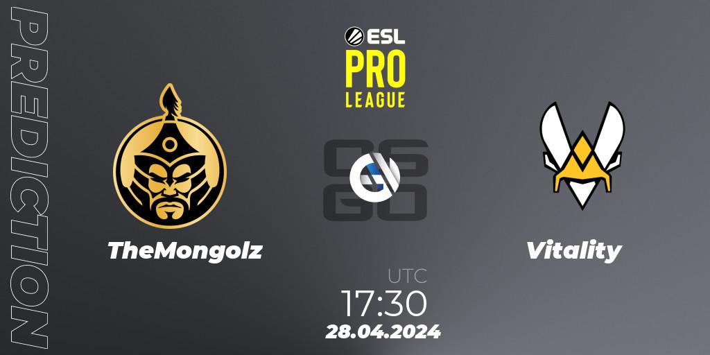 Pronósticos TheMongolz - Vitality. 28.04.24. ESL Pro League Season 19 - CS2 (CS:GO)
