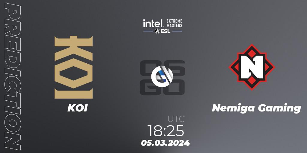 Pronósticos KOI - Nemiga Gaming. 05.03.24. Intel Extreme Masters Dallas 2024: European Open Qualifier #2 - CS2 (CS:GO)