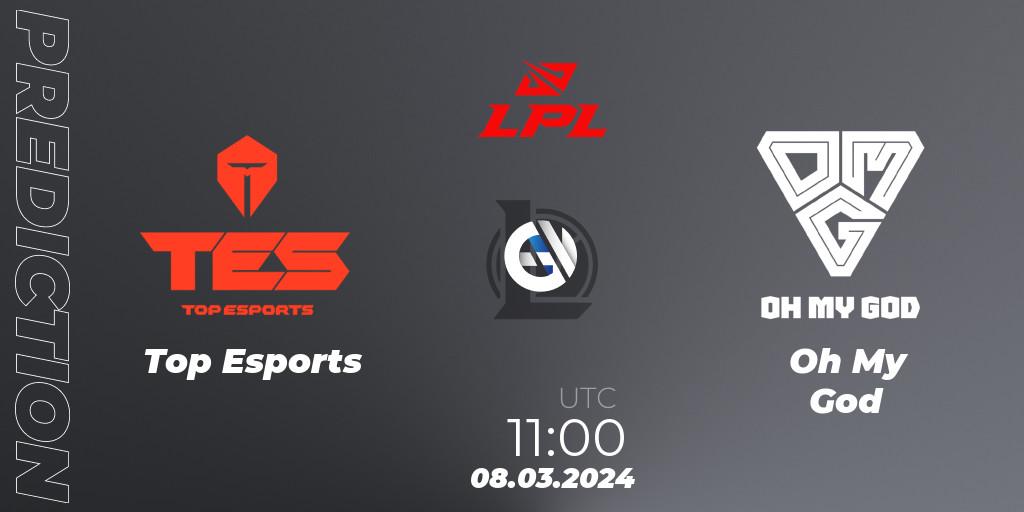 Pronósticos Top Esports - Oh My God. 08.03.24. LPL Spring 2024 - Group Stage - LoL