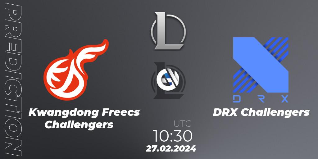 Pronósticos Kwangdong Freecs Challengers - DRX Challengers. 27.02.24. LCK Challengers League 2024 Spring - Group Stage - LoL