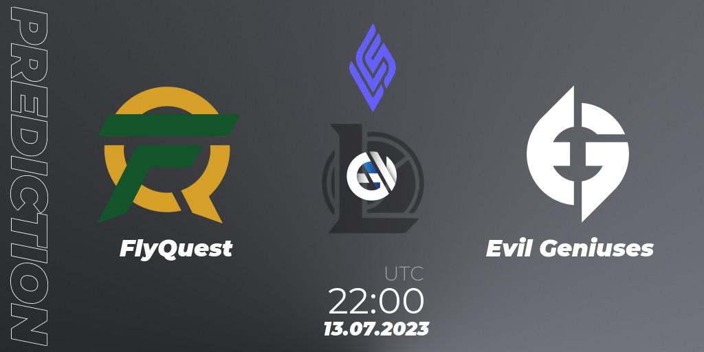 Pronósticos FlyQuest - Evil Geniuses. 13.07.23. LCS Summer 2023 - Group Stage - LoL