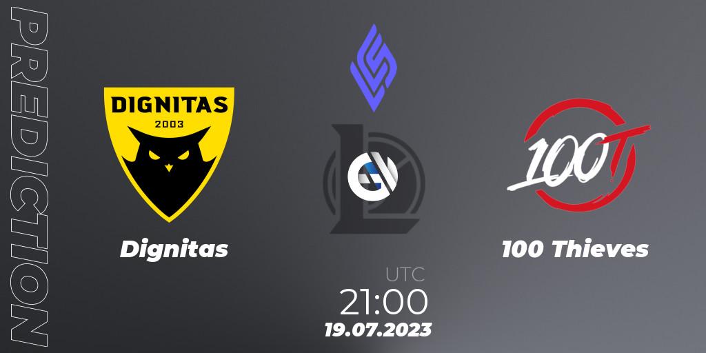 Pronósticos Dignitas - 100 Thieves. 20.07.23. LCS Summer 2023 - Group Stage - LoL