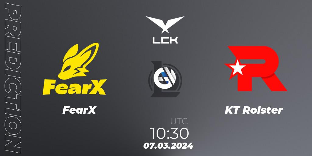 Pronósticos FearX - KT Rolster. 07.03.24. LCK Spring 2024 - Group Stage - LoL