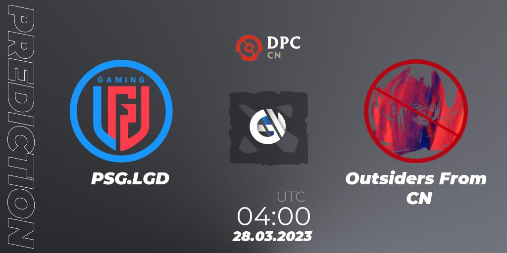 Pronósticos PSG.LGD - Outsiders From CN. 28.03.23. DPC 2023 Tour 2: China Division I (Upper) - Dota 2