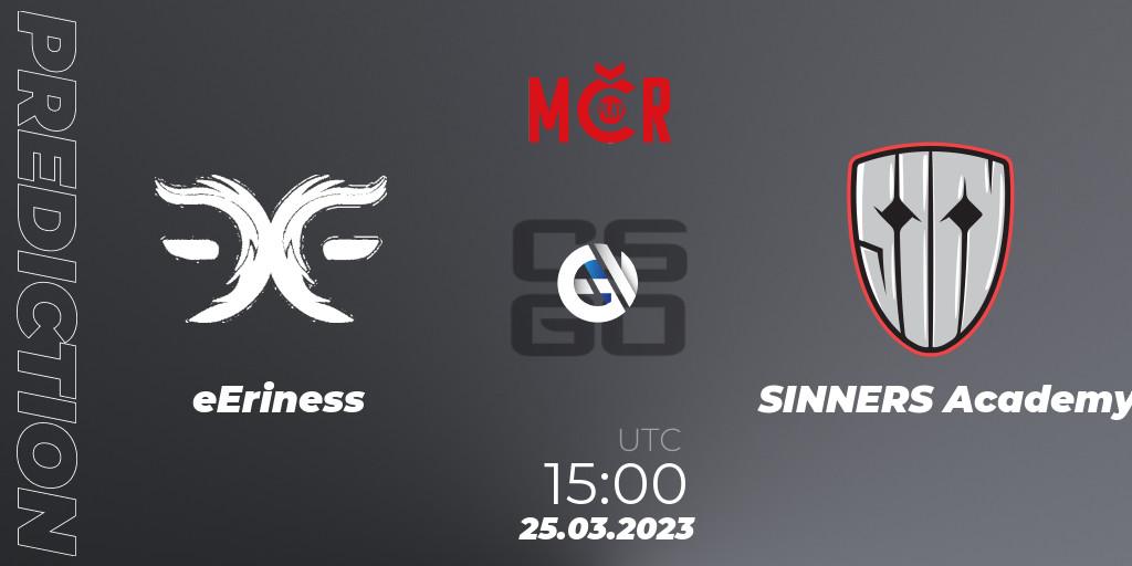 Pronósticos eEriness - SINNERS Academy. 25.03.23. Tipsport Cup Prague Spring 2023: Online Stage - CS2 (CS:GO)