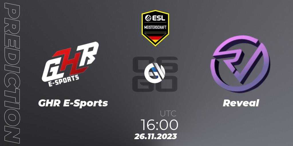 Pronósticos GHR E-Sports - Reveal. 26.11.23. ESL Meisterschaft: Autumn 2023 - CS2 (CS:GO)