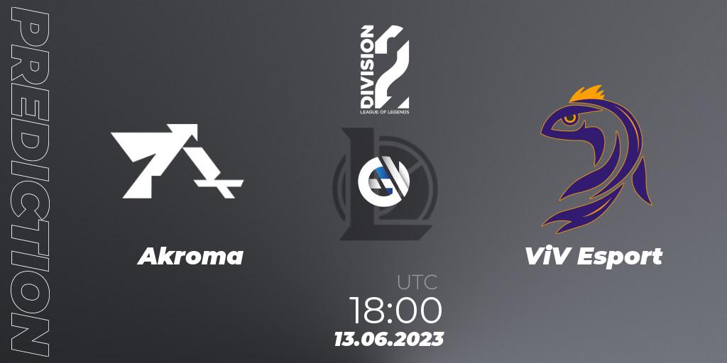 Pronósticos Akroma - ViV Esport. 13.06.23. LFL Division 2 Summer 2023 - Group Stage - LoL